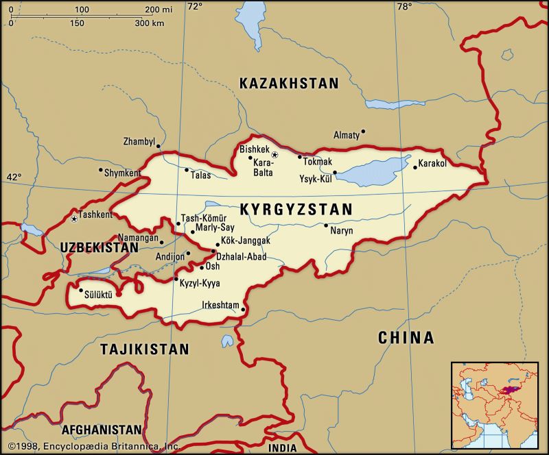 Kyrgyzstan, where's that? Map of central Asia 